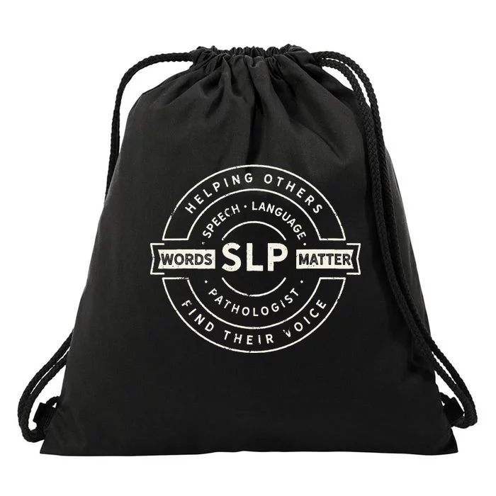 Speech Language Pathology SLP Speech Therapy Tee Drawstring Bag