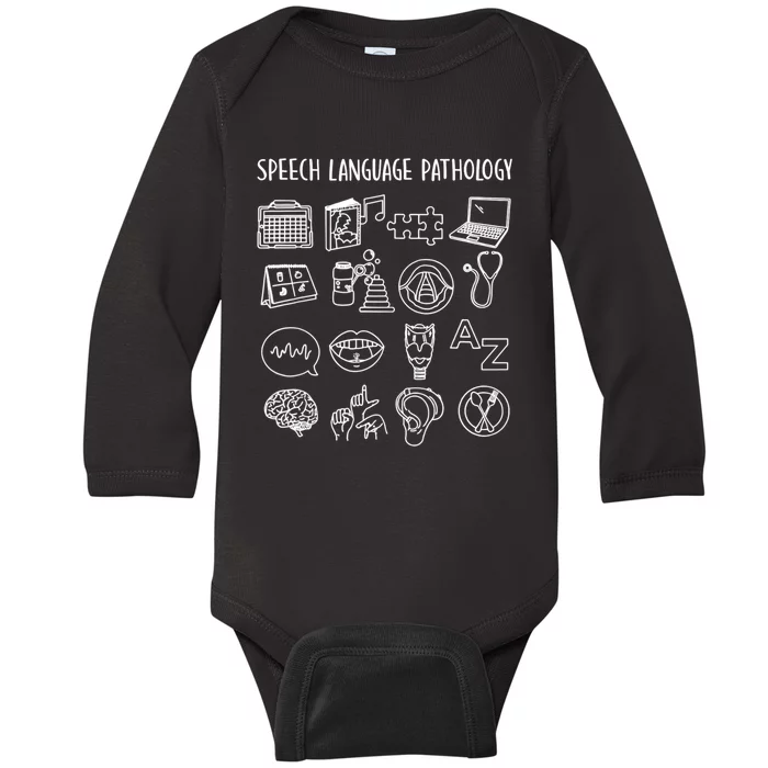 Speech Language Pathology Pathologist SLP Speech Therapist Baby Long Sleeve Bodysuit