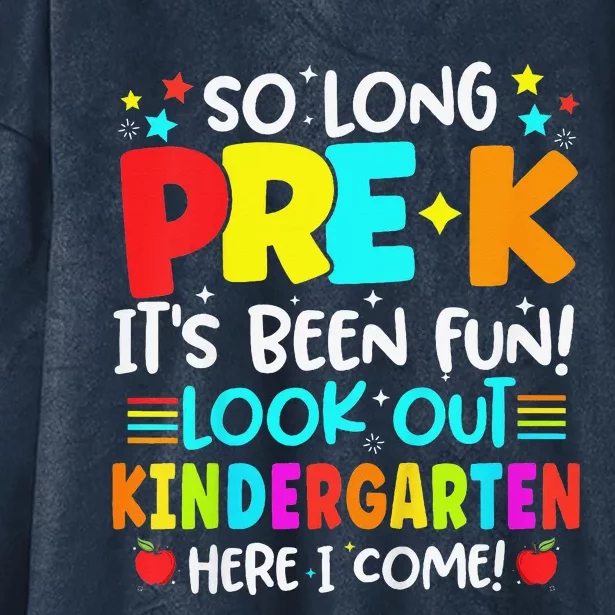 So Long Pre K Kindergarten Here Graduate Last Day Of School Hooded Wearable Blanket