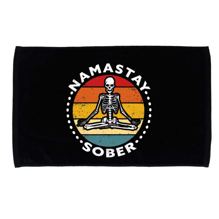 Skeleton Lotus Position Yoga Sober Addiction Recovery Microfiber Hand Towel