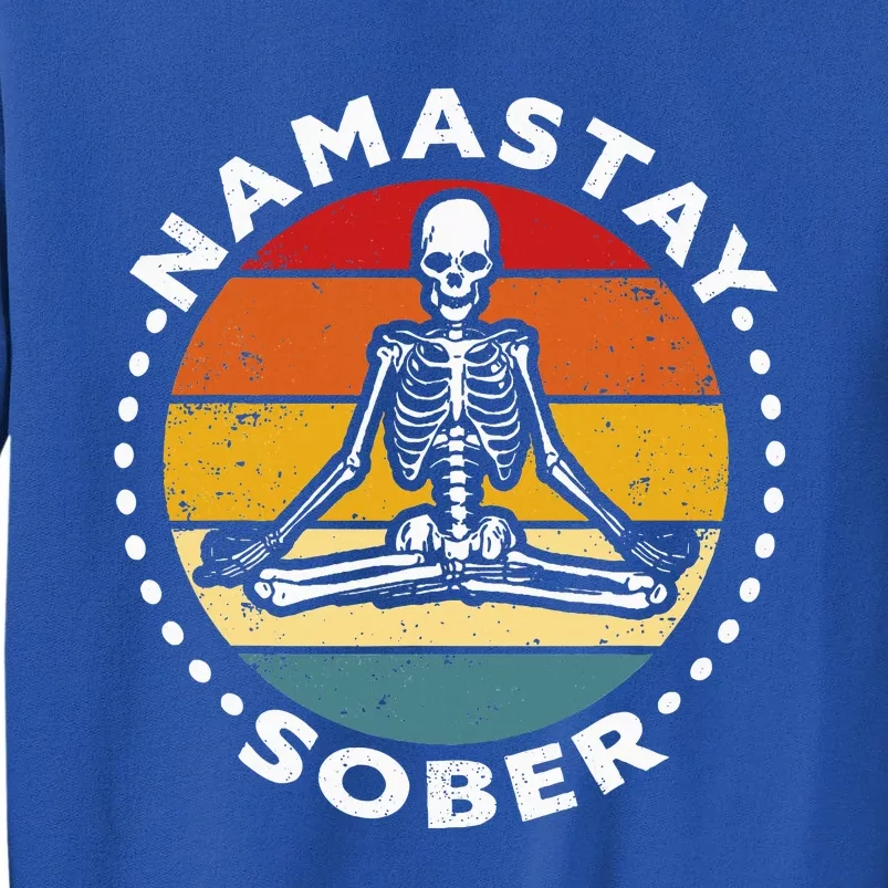 Skeleton Lotus Position Yoga Sober Addiction Recovery Tall Sweatshirt