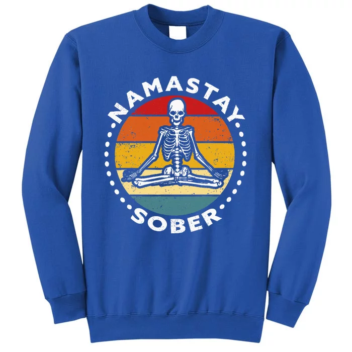 Skeleton Lotus Position Yoga Sober Addiction Recovery Tall Sweatshirt