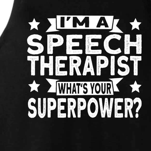 Speech Language Pathologist Superhero Speech Therapy Ladies Tri-Blend Wicking Tank