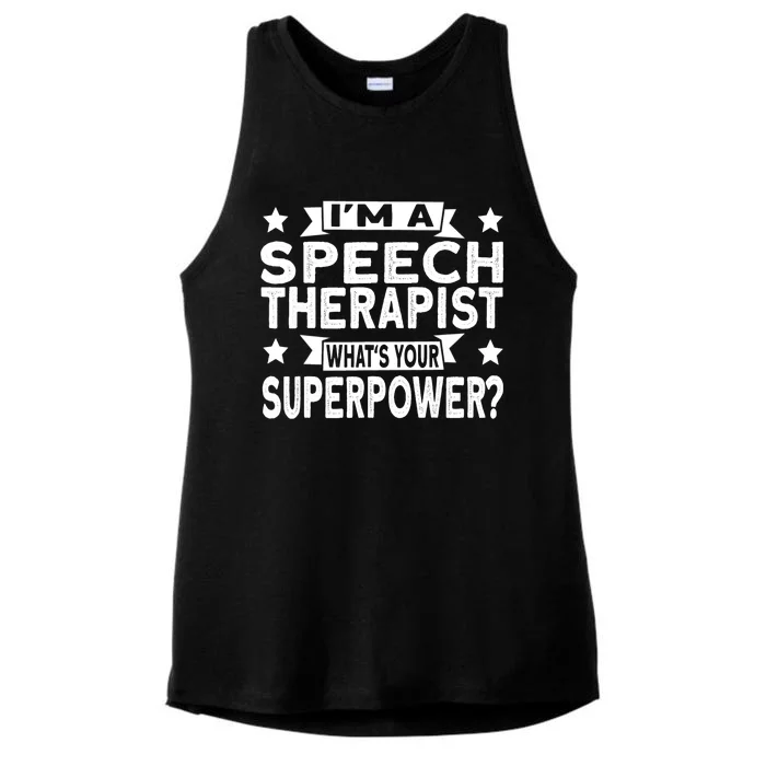 Speech Language Pathologist Superhero Speech Therapy Ladies Tri-Blend Wicking Tank