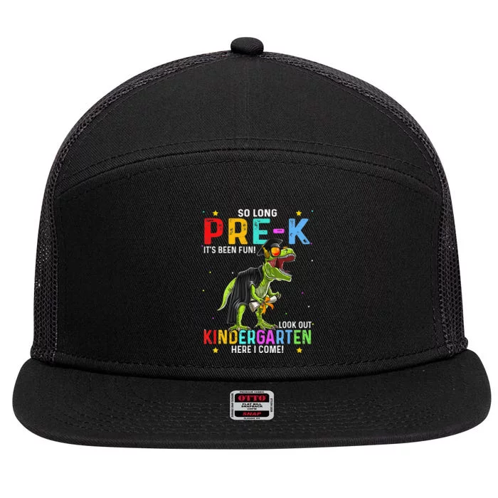 So Long Pre-K Kindergarten Here I Come Dinosaur Graduation 7 Panel Mesh Trucker Snapback Hat