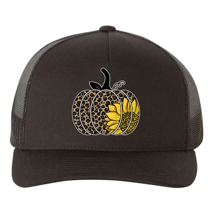 Sunflower Leopard Pumpkin Yupoong Adult 5-Panel Trucker Hat