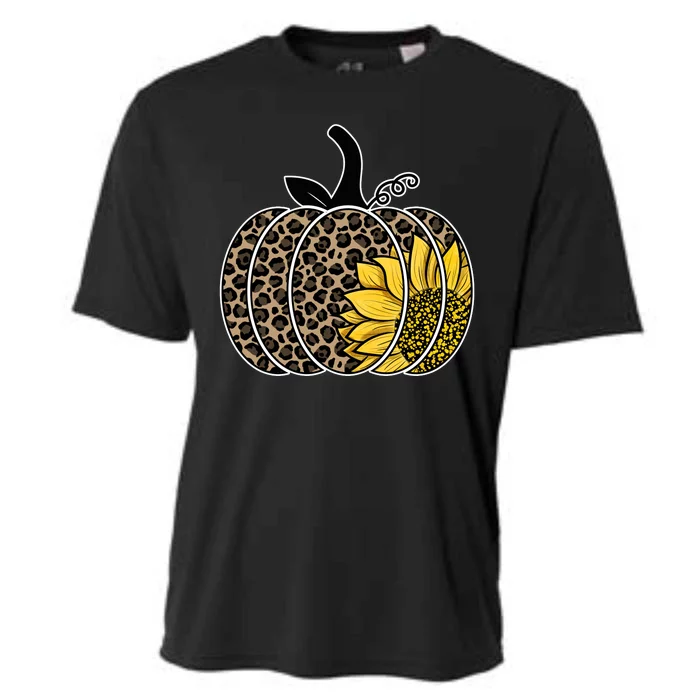 Sunflower Leopard Pumpkin Cooling Performance Crew T-Shirt