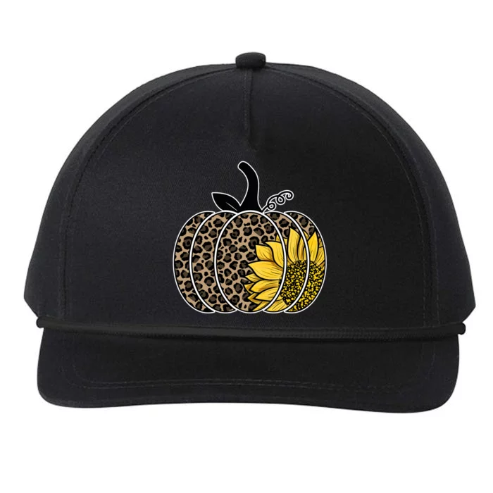 Sunflower Leopard Pumpkin Snapback Five-Panel Rope Hat