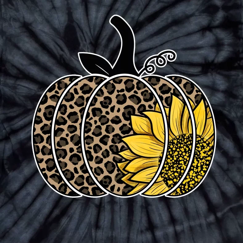 Sunflower Leopard Pumpkin Tie-Dye T-Shirt