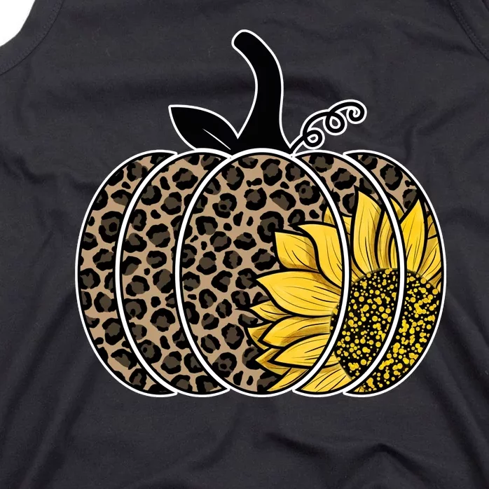 Sunflower Leopard Pumpkin Tank Top