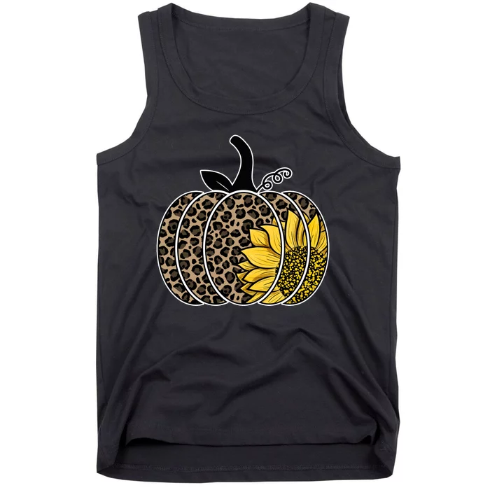 Sunflower Leopard Pumpkin Tank Top