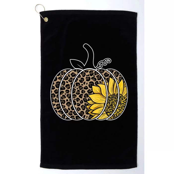 Sunflower Leopard Pumpkin Platinum Collection Golf Towel