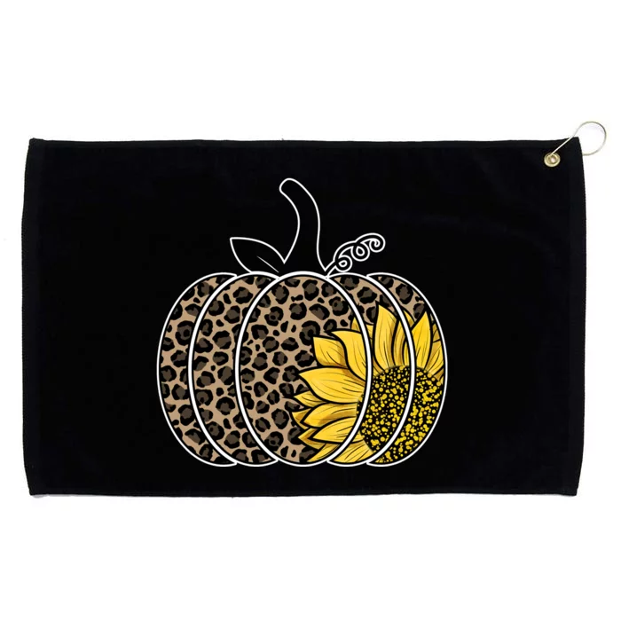 Sunflower Leopard Pumpkin Grommeted Golf Towel