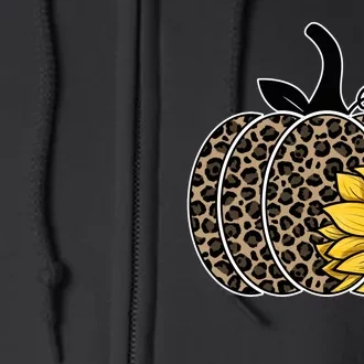 Sunflower Leopard Pumpkin Full Zip Hoodie