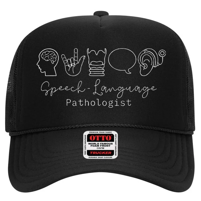 Speech Language Pathologist Speech Therapy Slp High Crown Mesh Trucker Hat