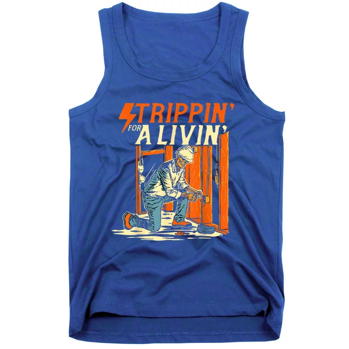 Stripping Living Powerline Father’S Day Electricians Gift Tank Top