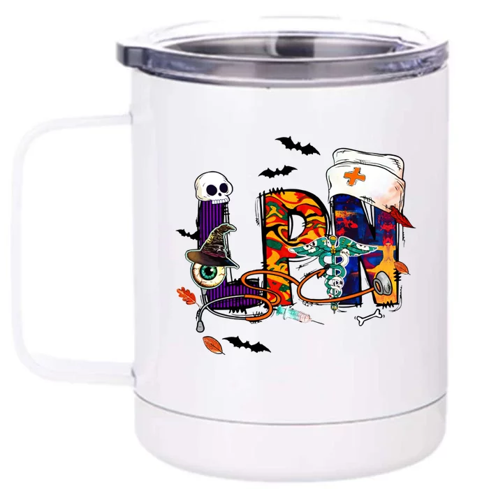 Stethoscope Lpn Practical Nurse Halloween Nurse Cool Gift Front & Back 12oz Stainless Steel Tumbler Cup