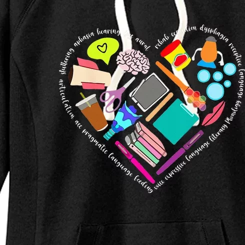 Speech Language Pathology SLP Speech Pathologist Heart Shape Women's Fleece Hoodie