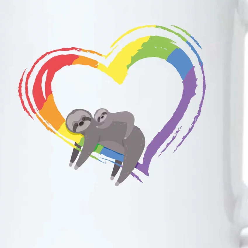 Sloth Lgbt Pride Sloths Pride Heart Gift Black Color Changing Mug