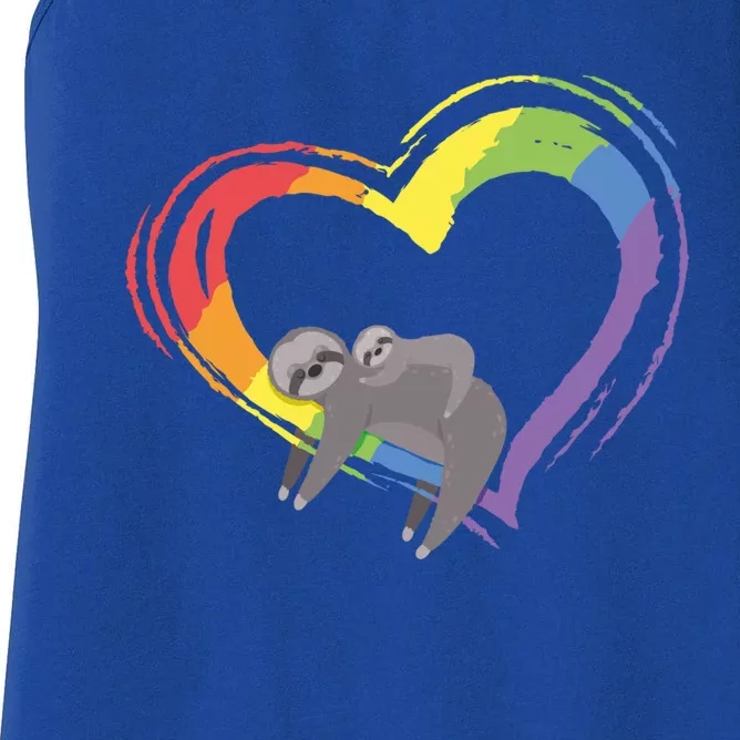 Sloth Lgbt Pride Sloths Pride Heart Gift Women's Racerback Tank