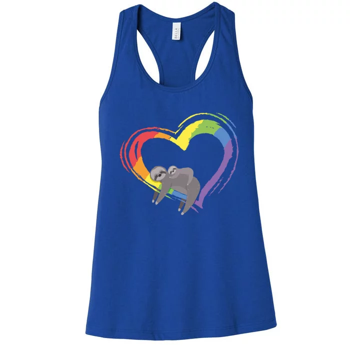 Sloth Lgbt Pride Sloths Pride Heart Gift Women's Racerback Tank