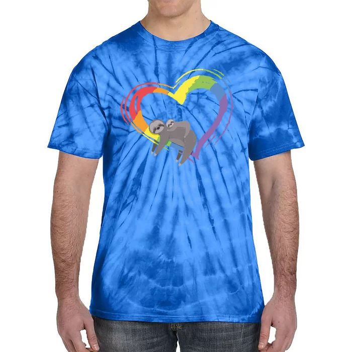 Sloth Lgbt Pride Sloths Pride Heart Gift Tie-Dye T-Shirt