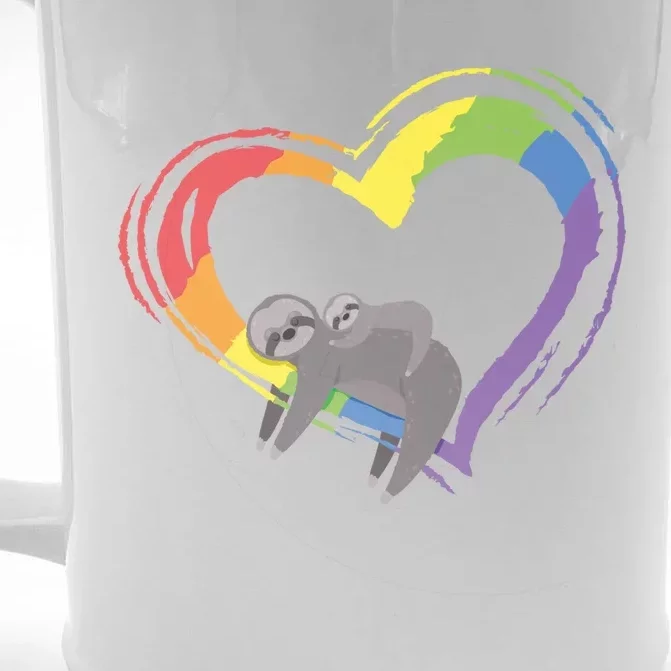 Sloth Lgbt Pride Sloths Pride Heart Gift Front & Back Beer Stein