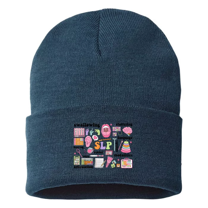 Speech Language Pathologist Speech Therapy SLP Sustainable Knit Beanie