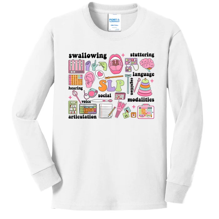 Speech Language Pathologist Speech Therapy SLP Kids Long Sleeve Shirt