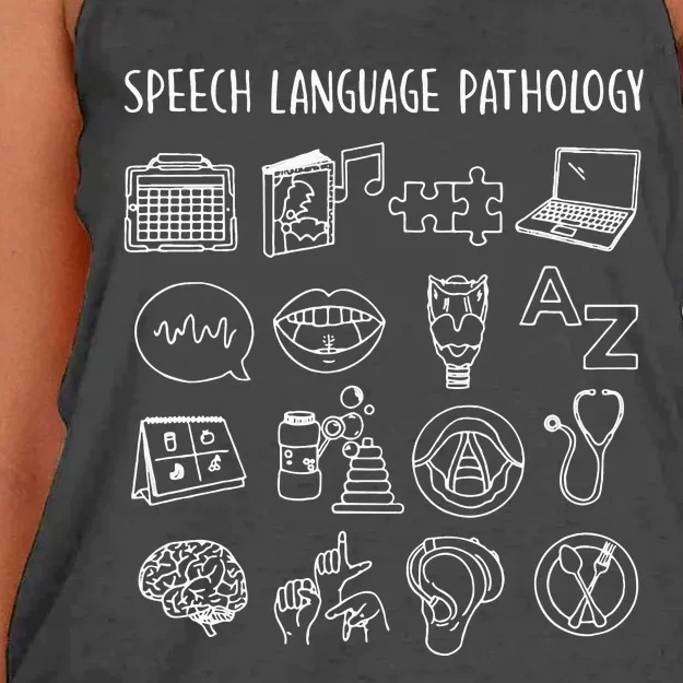 Speech Language Pathology Pathologist SLP Speech Therapist Women's Knotted Racerback Tank