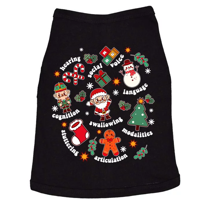 Speech Language Pathologist Slp Santa Squad Christmas Doggie Tank