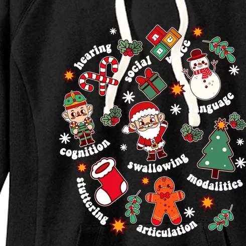 Speech Language Pathologist Slp Santa Squad Christmas Women's Fleece Hoodie