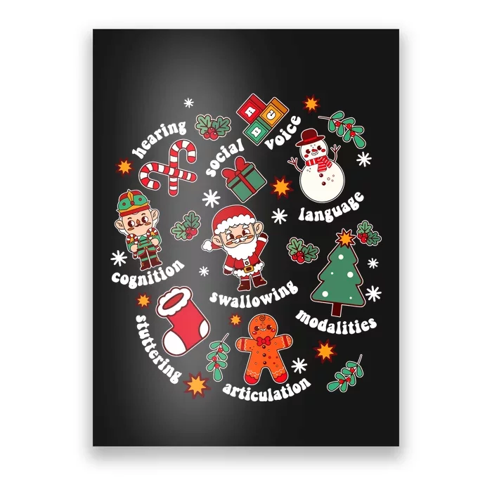 Speech Language Pathologist Slp Santa Squad Christmas Poster