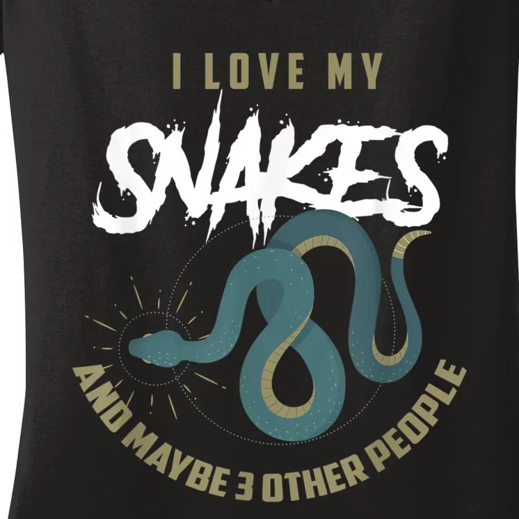 Snake Lover Pet Snake Owner Funny Snake Gift Women's V-Neck T-Shirt