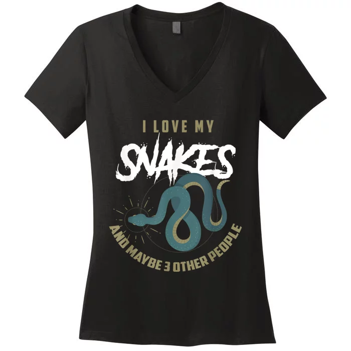 Snake Lover Pet Snake Owner Funny Snake Gift Women's V-Neck T-Shirt