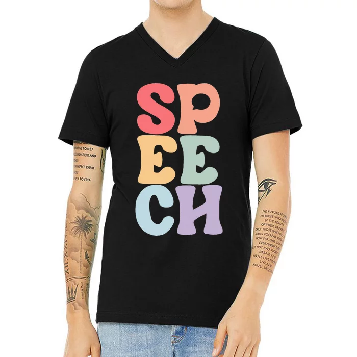 Speech Language Pathologist Speech Therapy SLP V-Neck T-Shirt