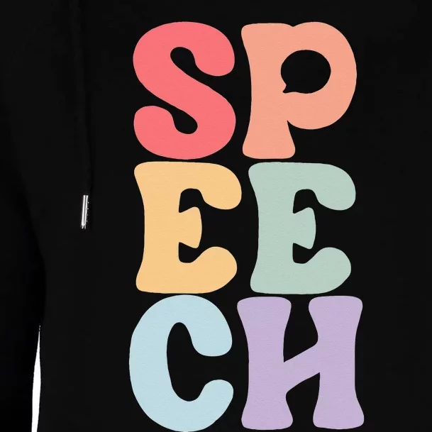 Speech Language Pathologist Speech Therapy SLP Womens Funnel Neck Pullover Hood