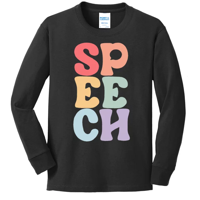 Speech Language Pathologist Speech Therapy SLP Kids Long Sleeve Shirt