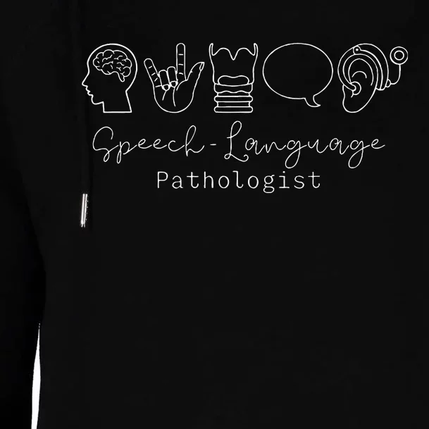 Speech Language Pathologist Speech Therapy Slp Womens Funnel Neck Pullover Hood