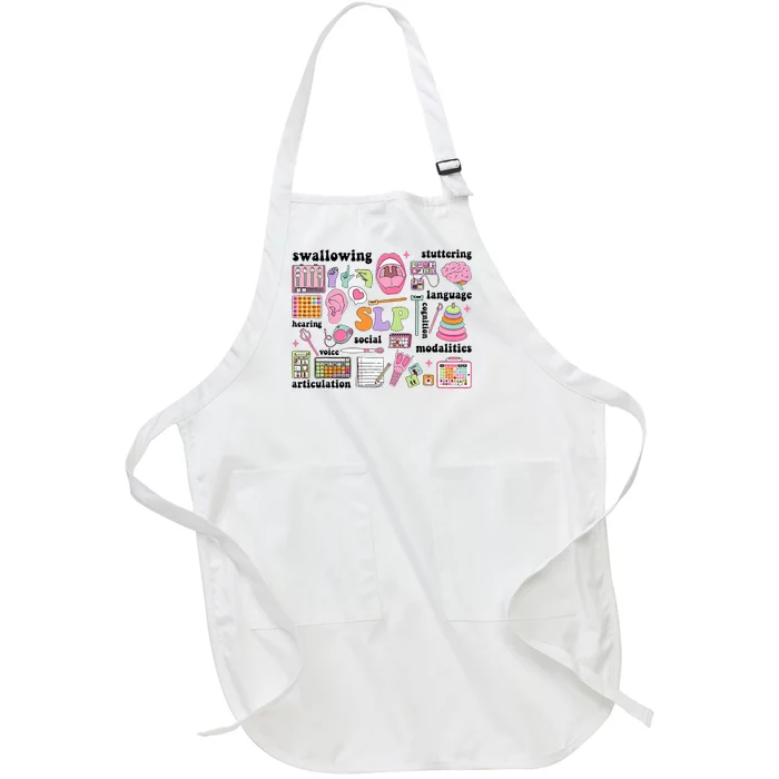 Speech Language Pathologist Speech Therapy Slp Full-Length Apron With Pocket