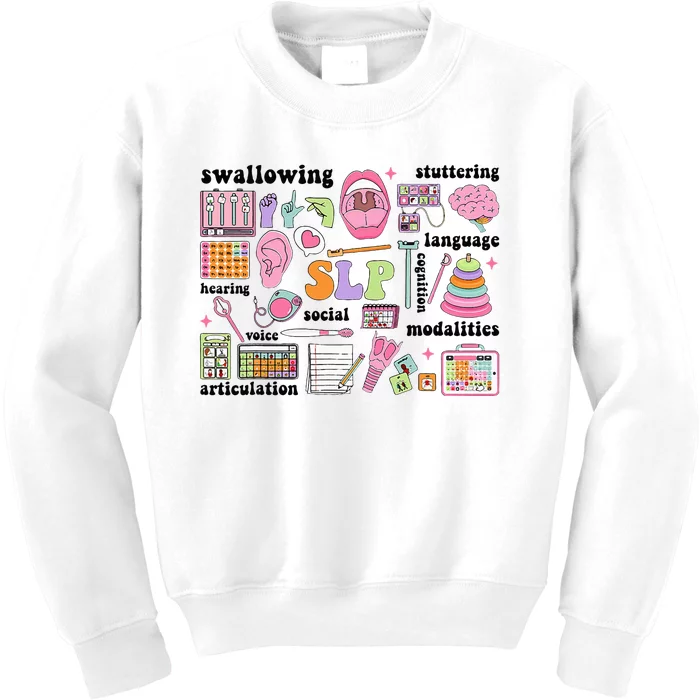 Speech Language Pathologist Speech Therapy Slp Kids Sweatshirt