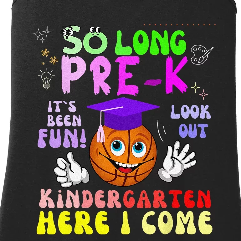 So Long PreK Kindergarten Here I Come basketball Graduation Ladies Essential Tank