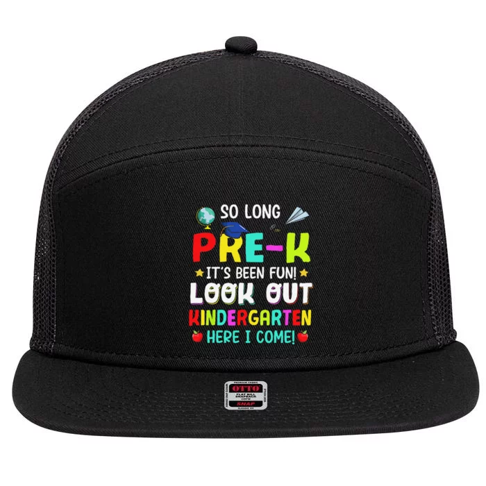 So Long Pre K Kindergarten Here Graduate Last Day Of School 7 Panel Mesh Trucker Snapback Hat