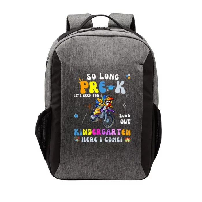 So Long PreK Kindergarten Here I Come Motorcycle Graduation Vector Backpack