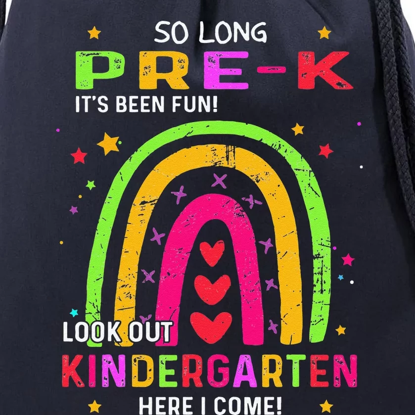 So Long PreK Look Out Kindergarten Graduation Gifts Rainbow Drawstring Bag