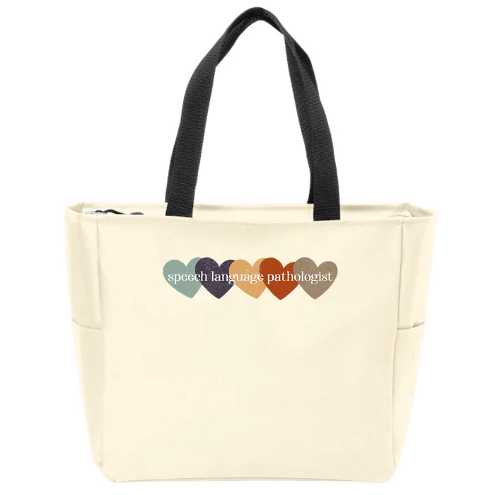 Speech Language Pathologist Teacher Hearts Back to School Zip Tote Bag