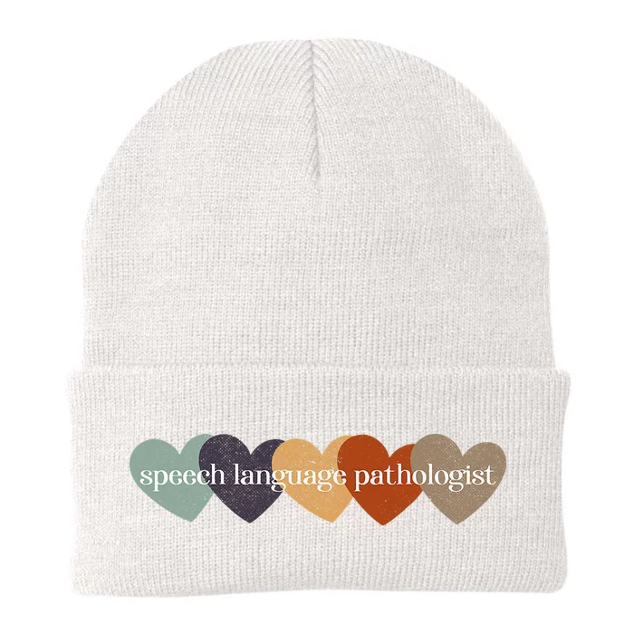 Speech Language Pathologist Teacher Hearts Back to School Knit Cap Winter Beanie