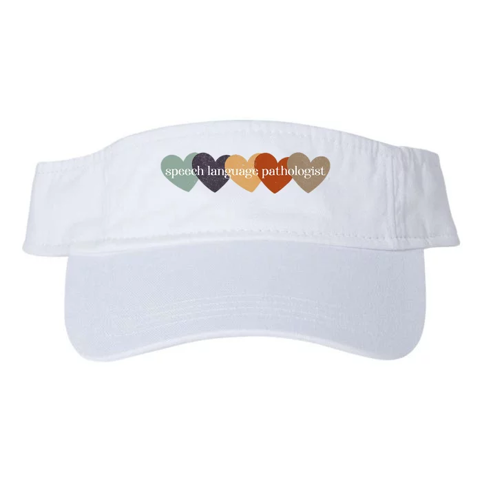 Speech Language Pathologist Teacher Hearts Back to School Valucap Bio-Washed Visor