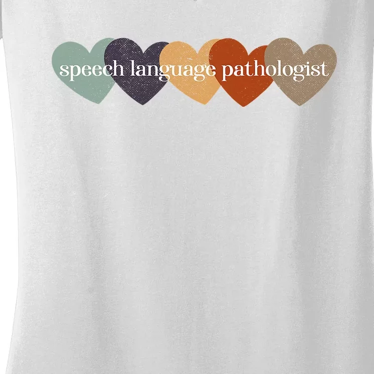 Speech Language Pathologist Teacher Hearts Back to School Women's V-Neck T-Shirt