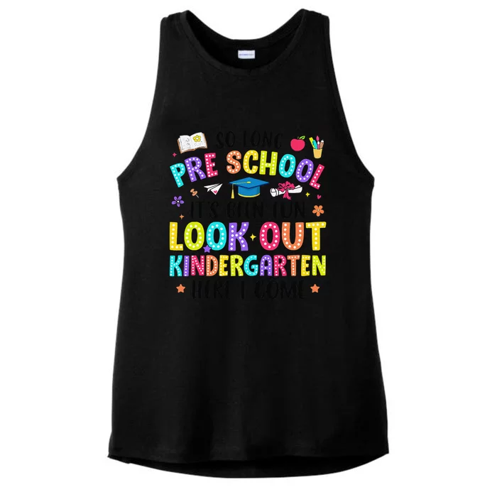 So Long Prek Graduation Kindergarten Here I Come Ladies Tri-Blend Wicking Tank